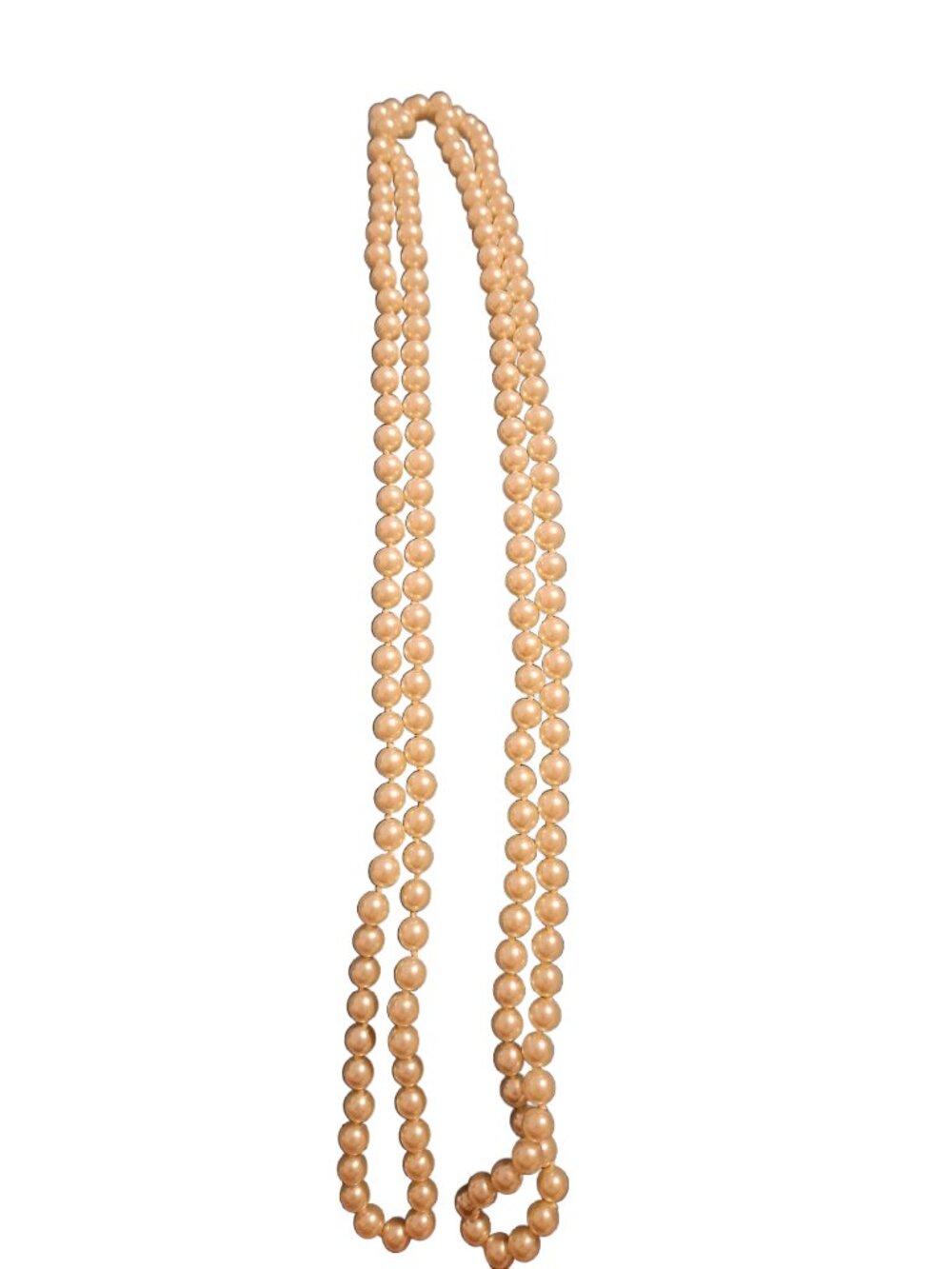 Vintage Cream Faux Pearl Necklace, Extra Long, 50" Long
